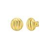 14K Yellow Gold Swirl Button Stud Earrings