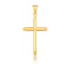 14k Yellow Gold Slim Cross Pendant with Slanted Ends