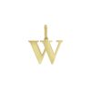 14K Yellow Gold Initial W Charm Pendant