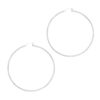 Rhodium Plated Hoop Earrings in Sterling Silver (2x60mm)