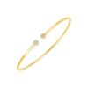 14k Yellow Gold High Polish Diamond Cluster Bangle (2.00 mm)