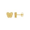 14K Yellow Gold Radiating Butterfly Stud Earrings