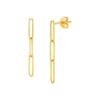 14k Yellow Gold Paperclip Chain Dangle Earrings