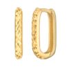 14K Yellow Gold Diamond Cut Fancy Huggie Earrings