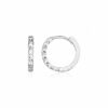 14k White Gold Petite Textured Round Hoop Earrings