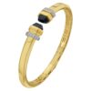 14K Yellow Gold Black Pyramid Art Deco Open Cuff Bangle (6.00 mm)