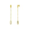 14K Yellow Gold Hexagon Mother of Pearl Drop Earrings