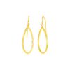 14k Yellow Gold Earrings with Polished Open Teardrop Dangles
