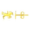 14K Yellow Gold Horse Earrings