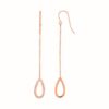 Textured Pear Shaped Long Drop Earrings in 14k Rose Gold