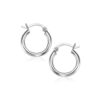10k White Gold Polished Hoop Earrings (2x15 mm)
