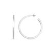 Sterling Silver Round Tube C Hoop Earrings