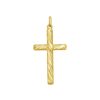 14K Yellow Gold Swirl Cross Pendant