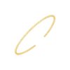 14k Yellow Gold High Polish Bead Cuff Bangle (2.00 mm)