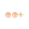 14k Rose Gold Ball Earrings with Crystal Cut Texture(5mm)