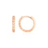 14k Rose Gold Petite Textured Round Hoop Earrings