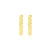 14k Yellow Gold Textured Bar Earrings