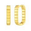 14K Yellow Gold Fancy Oval Hoop Earrings