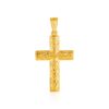 14k Yellow Gold Reversible Textured Cross Pendant
