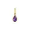 14K Yellow Gold Pear Amethyst Charm Pendant