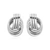 Polished Love Knot Earrings with Interlocking Rings in Sterling Silver(15mm)