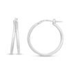 Sterling Silver Double Split Row Hoop Earrings