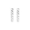 14k White Gold Textured Bar Earrings