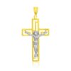 14k Two-Tone Gold Cross with Figure Pendant