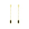 14K Yellow Gold Hexagon Onyx Drop Earrings