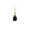 14K Yellow Gold Pear Blue Sapphire Charm Pendant