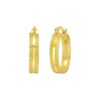 14K Yellow Gold Sparkle Spring Huggie Hoops Earrings