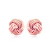 14k Rose Gold Love Knot with Ridge Texture Earrings