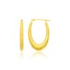 14k Yellow Gold Hoop Earrings in a Graduated Texture Style