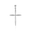 14k White Gold Rounded and Pointed Cross Pendant