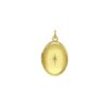 14K Yellow Gold Oval Diamond Locket Charm Pendant (16.00 mm)