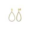 14K Two Tone Gold Diamon Oro Marquise Earrings