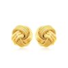 10k Yellow Gold Love Knot with Ridge Texture Earrings