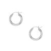 10k White Gold Polished Hoop Earrings (3x15mm)