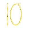 14k Yellow Gold Slim Oval Shape Hoop Earrings