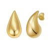 Sterling Silver Yellow Gold Plated Puffed Teardrop Earrings