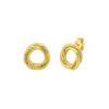 14K Yellow Gold Diamond Cut Interlocking Trinity Stud Earrings (11.30 mm)
