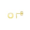 14K Yellow Gold Yours Truly Initial O Stud Earrings