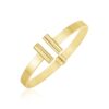 14k Yellow Gold High Polish Bar Cuff Bangle (6.00 mm)