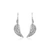 Sterling Silver Textured Angel Wing Earrings