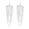 Sterling Silver Multi Strand Chain Drop Chandelier Earrings