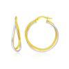 14k Two-Tone Gold Interlaced Double Row Earrings