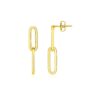 14K Yellow Gold Two Link Paperclip Chain Earrings