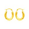 14k Yellow Gold Polished Oval Hoop Earrings