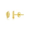 14k Yellow Gold Polished Rectangular Post Earrings