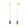 14K Yellow Gold Hexagon Malachite Drop Earrings